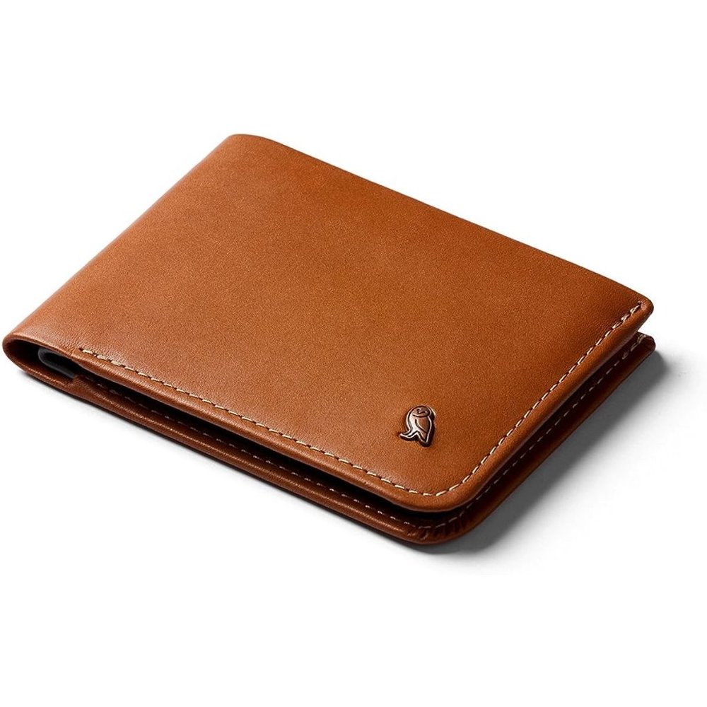 Mens Caramel Slim Leather Bifold Design RFID Protected Wallet